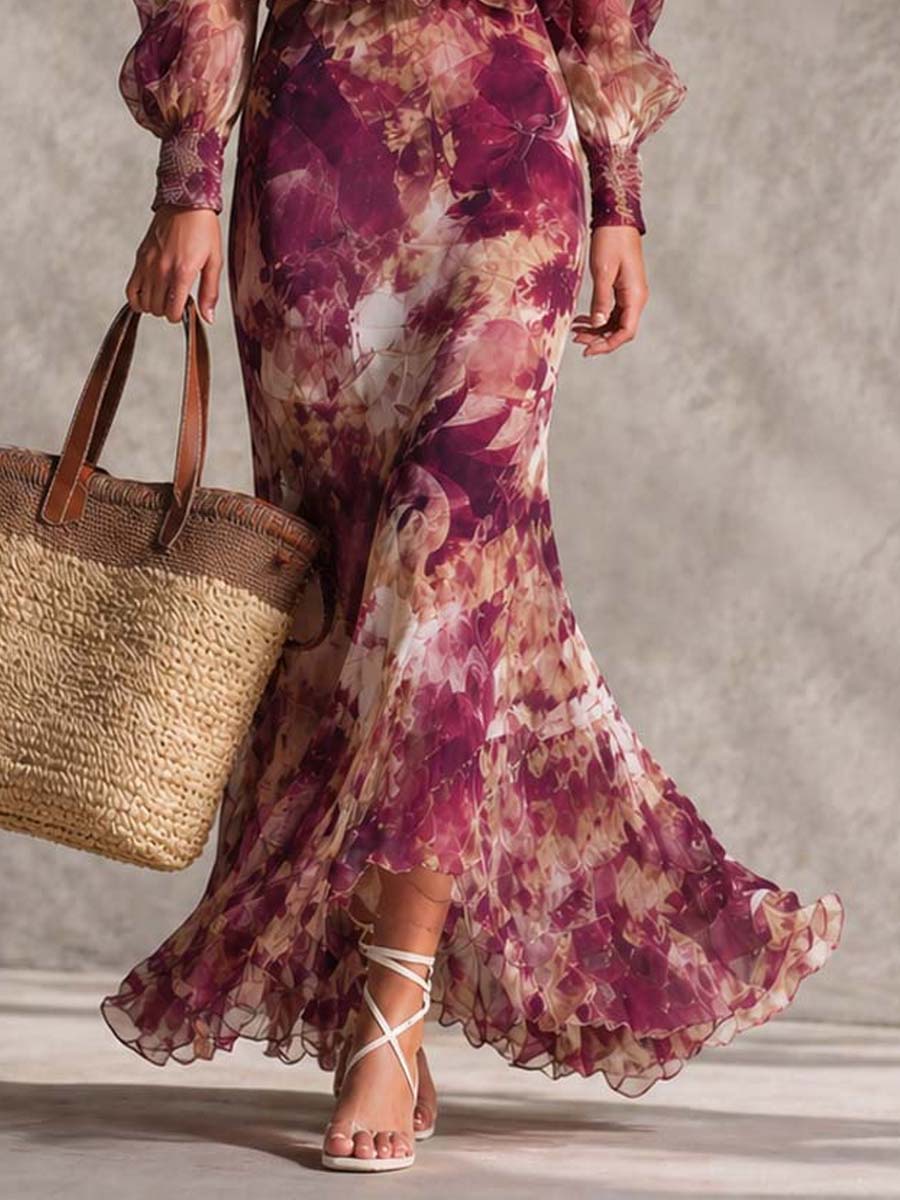 PHOEBE | PINK OFF-SHOULDER CHIFFON MAXI DRESS