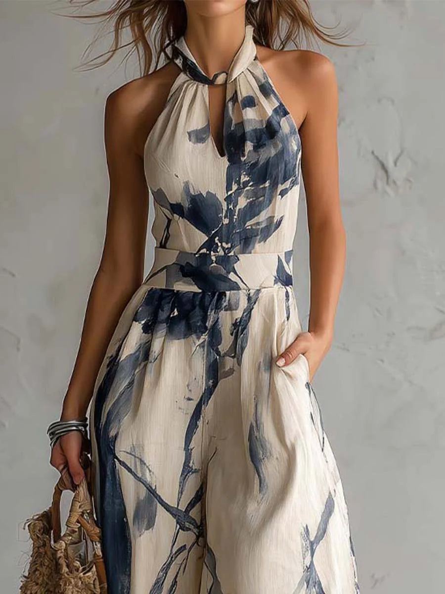 KATE | INK PRINT HALTER JUMPSUIT