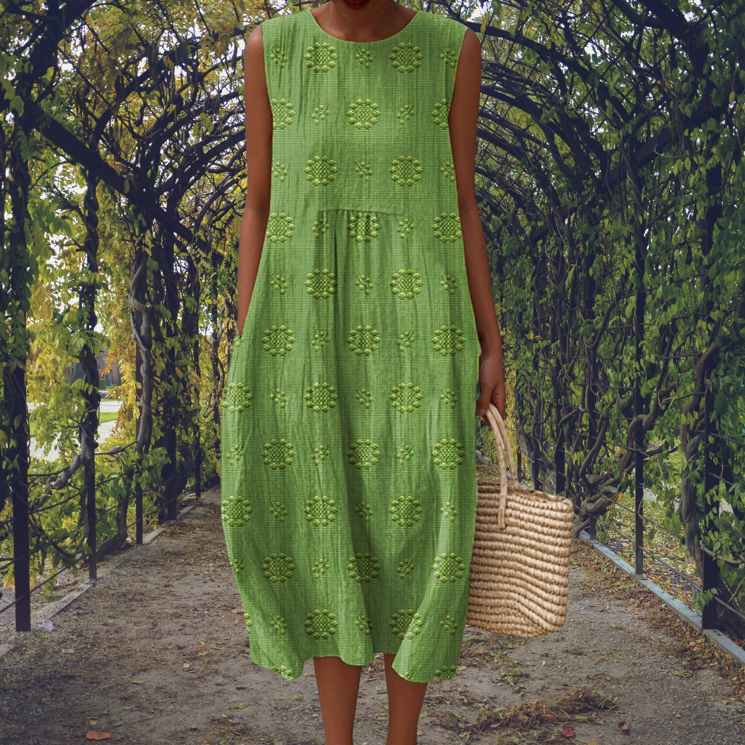 BIANCA | SLEEVELESS MAXI DRESS WITH POCKETS