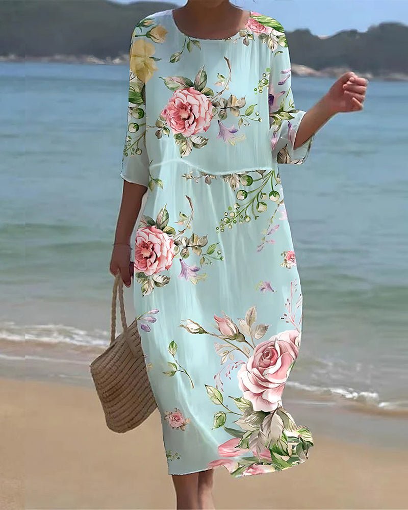 KELSEY | MAXI DRESS FLORAL AT SUNSET