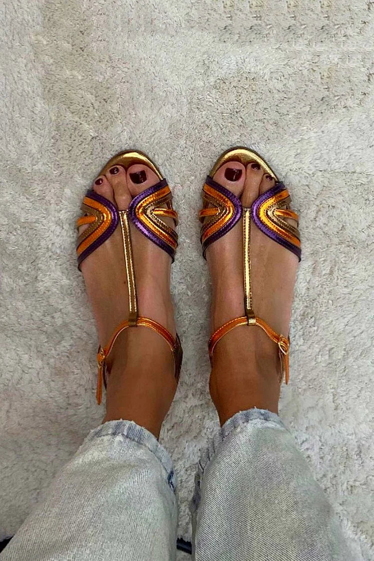 GOLDIE | BUCKLE SANDALS WITH COLOUR STRAP