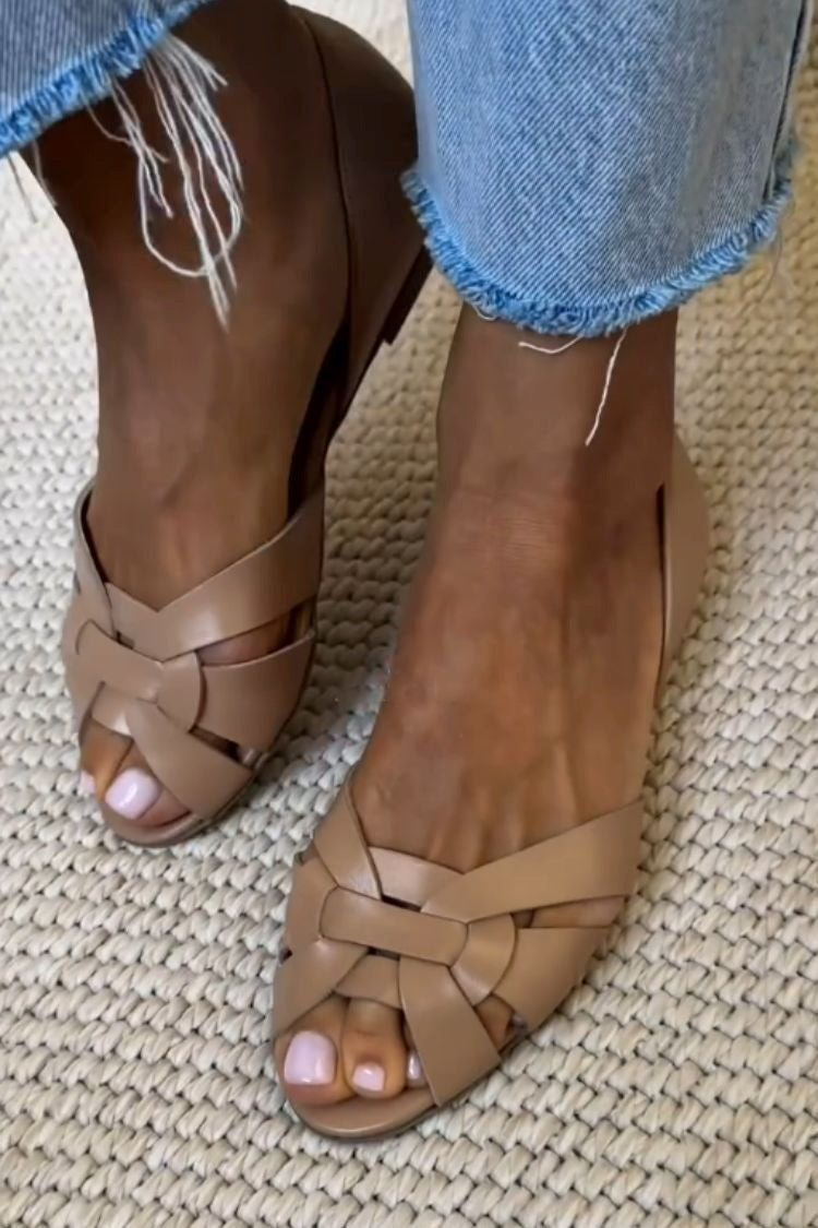 SERAFINA | NATURAL WOVEN SANDALS