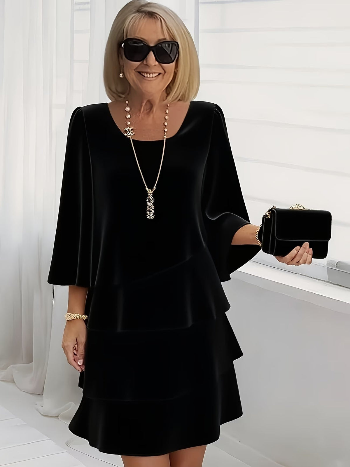 CATHERINE | ELEGANT RUFFLED DRESS