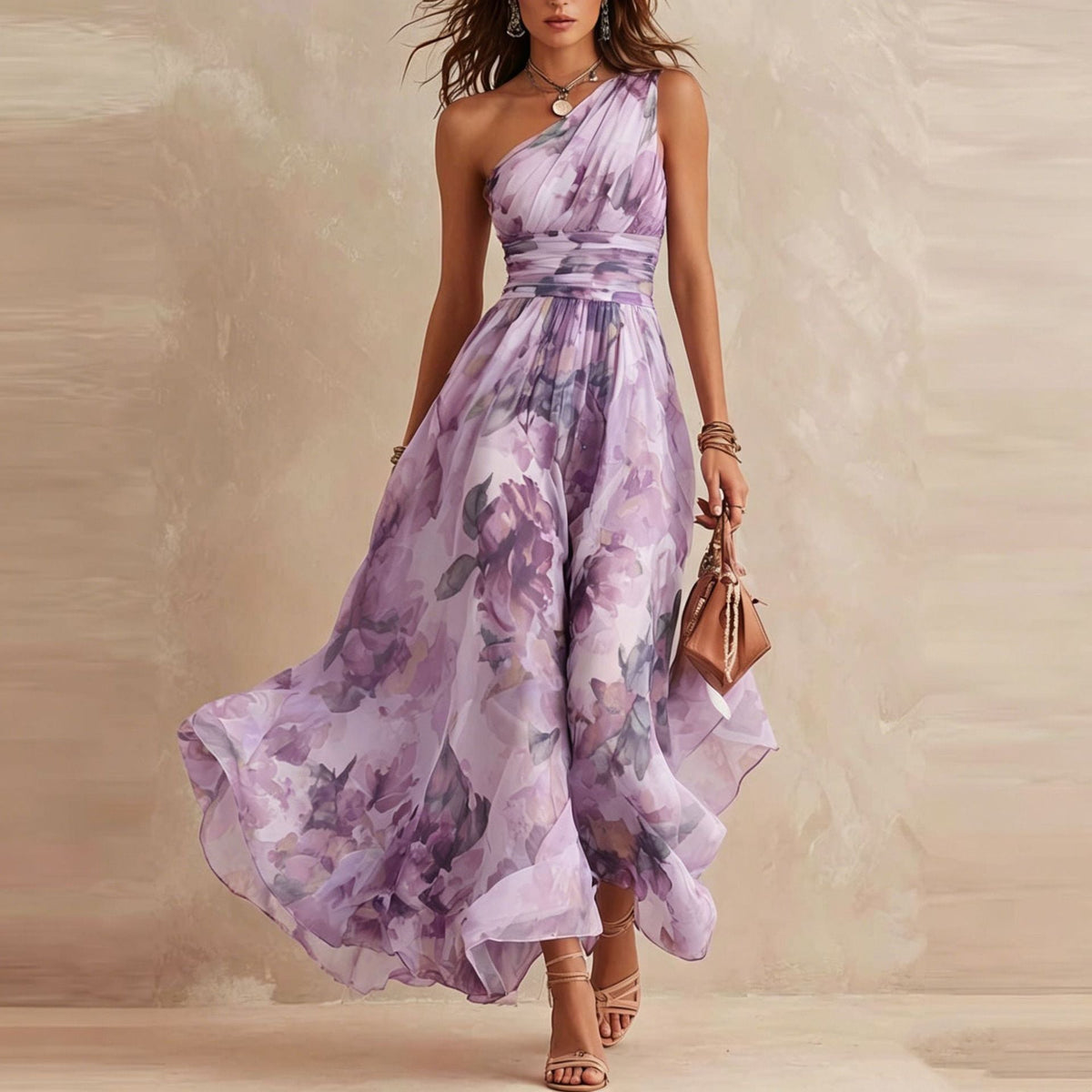 AURORA | ASYMMETRICAL FLORAL DRESS