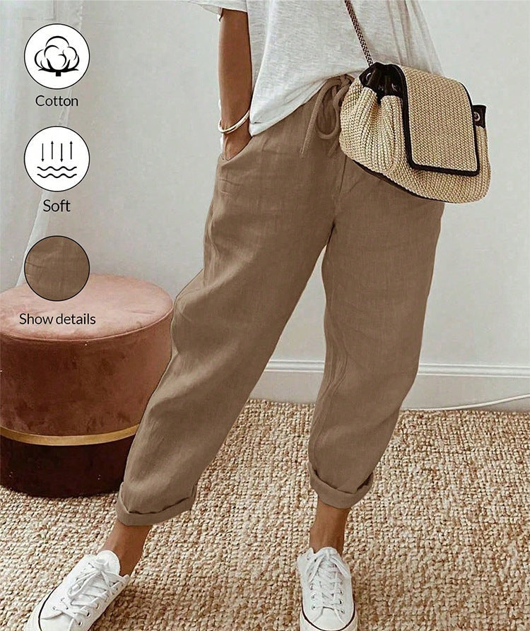 HINE | COTTON LINEN RELAXED TROUSERS