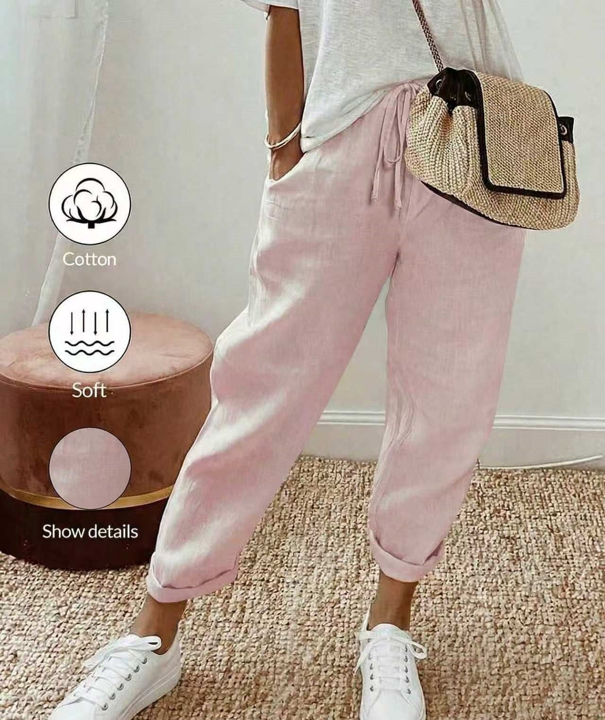 HINE | COTTON LINEN RELAXED TROUSERS