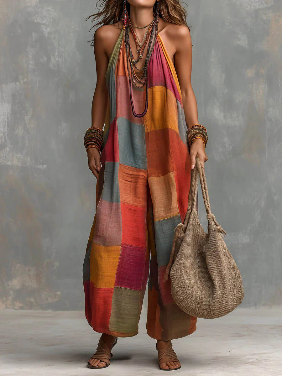 EVA | BOHO HALTER NECK JUMPSUIT