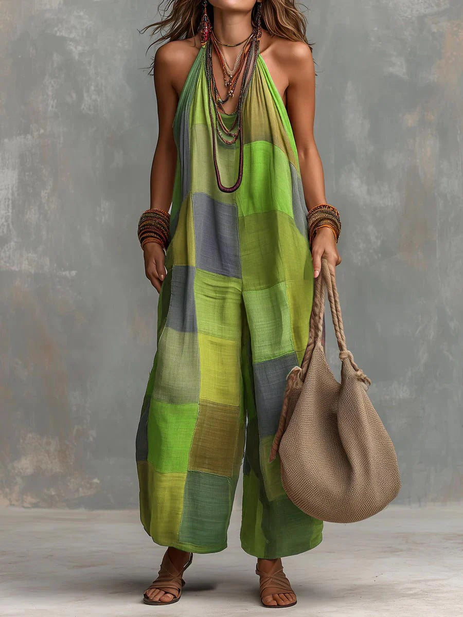EVA | BOHO HALTER NECK JUMPSUIT