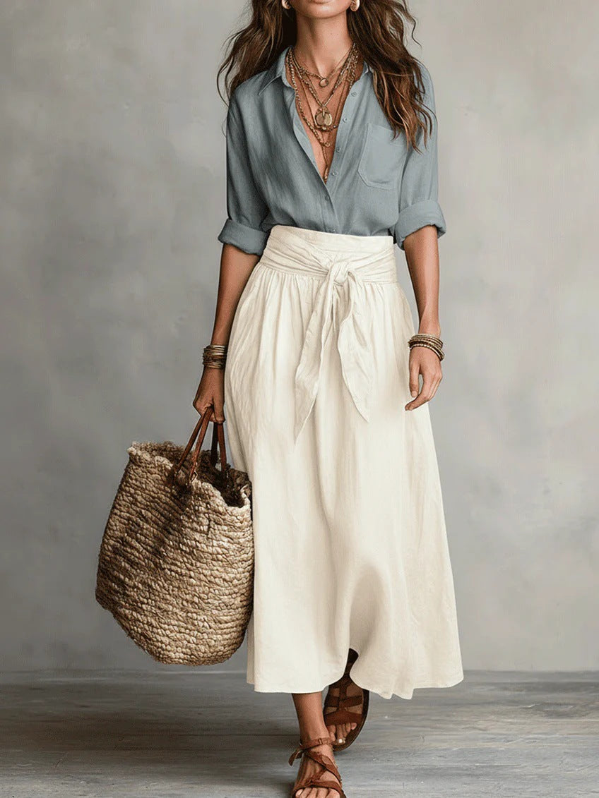 CELIA | SHIRT AND LONG SKIRT SET