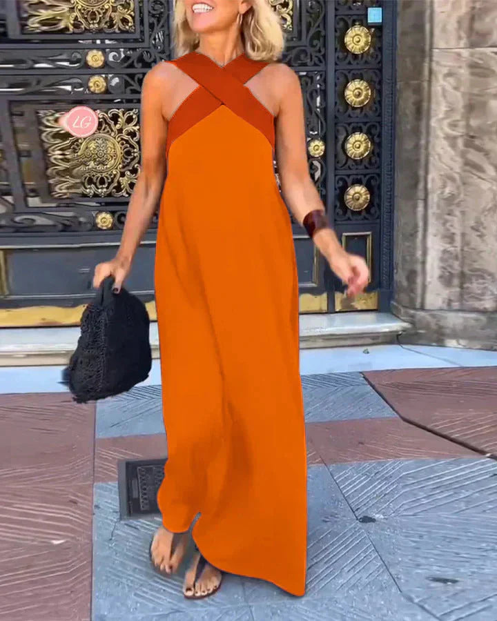 AMY | CROSS-OVER MAXI DRESS
