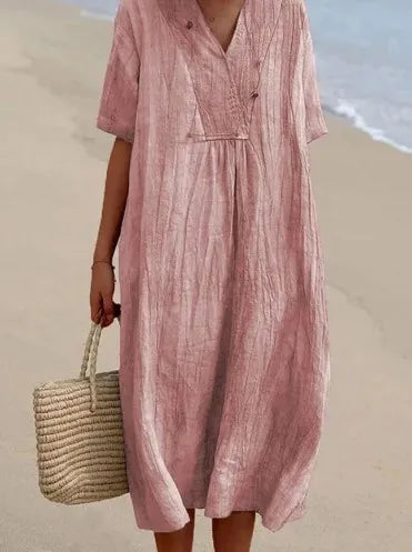 JADE | TEXTURED MAXI DRESS WITH LOOSE FIT