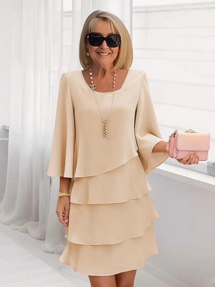 CATHERINE | ELEGANT RUFFLED DRESS