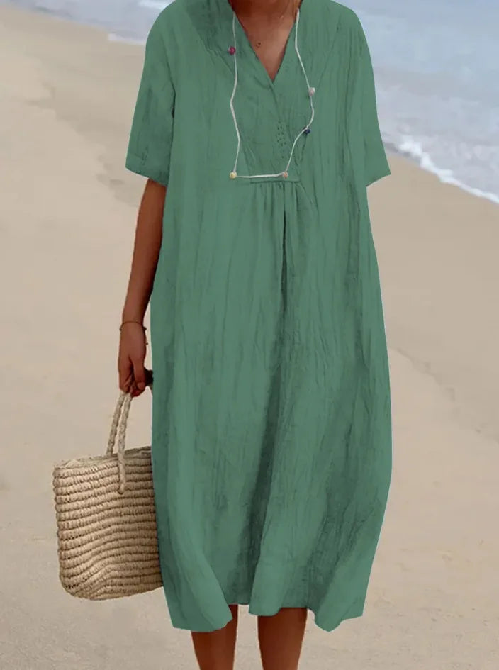 JADE | TEXTURED MAXI DRESS WITH LOOSE FIT