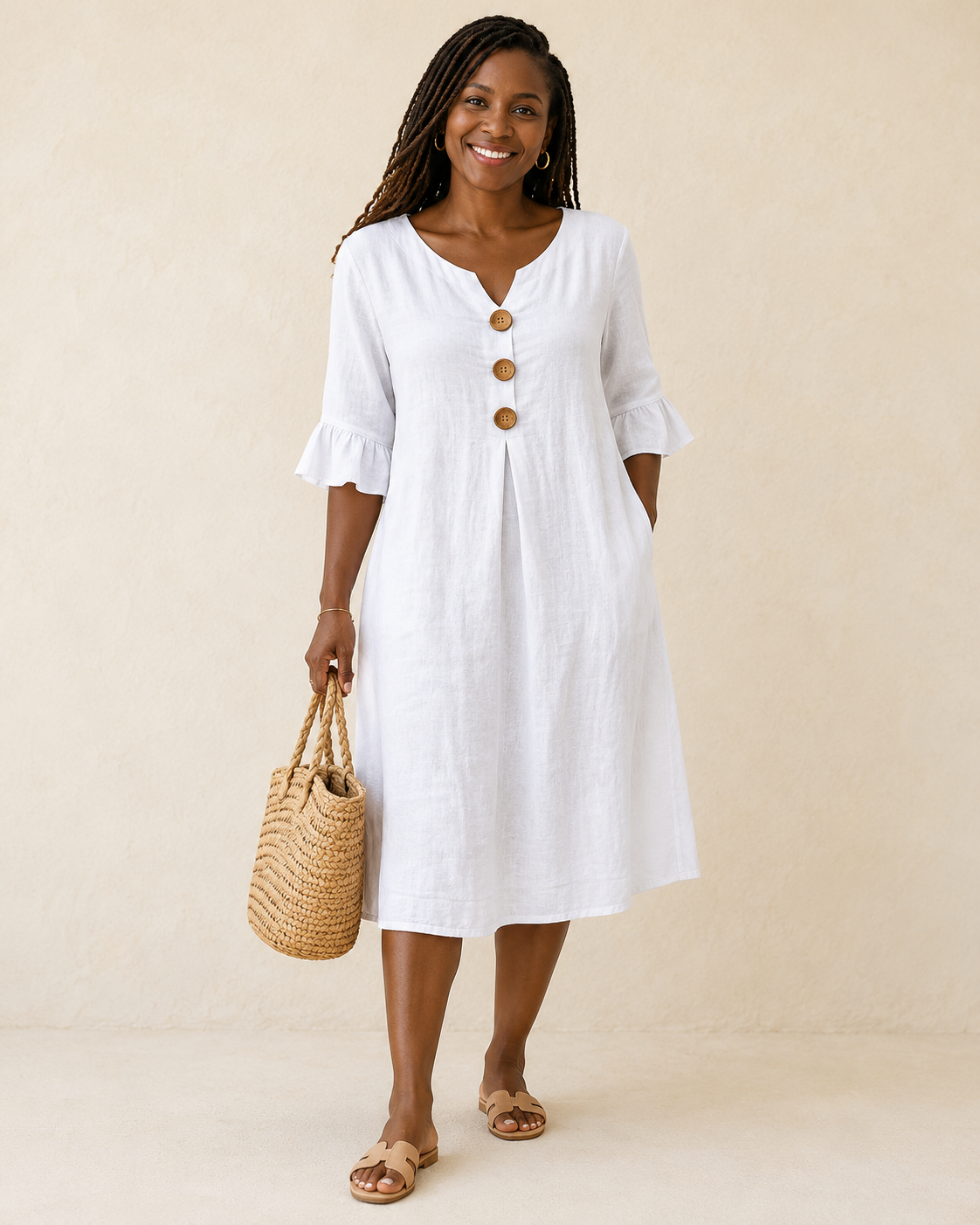 CHANTÉ | LONG SLEEVE TEXTURED DRESS