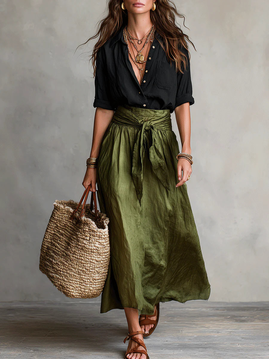 CELIA | SHIRT AND LONG SKIRT SET