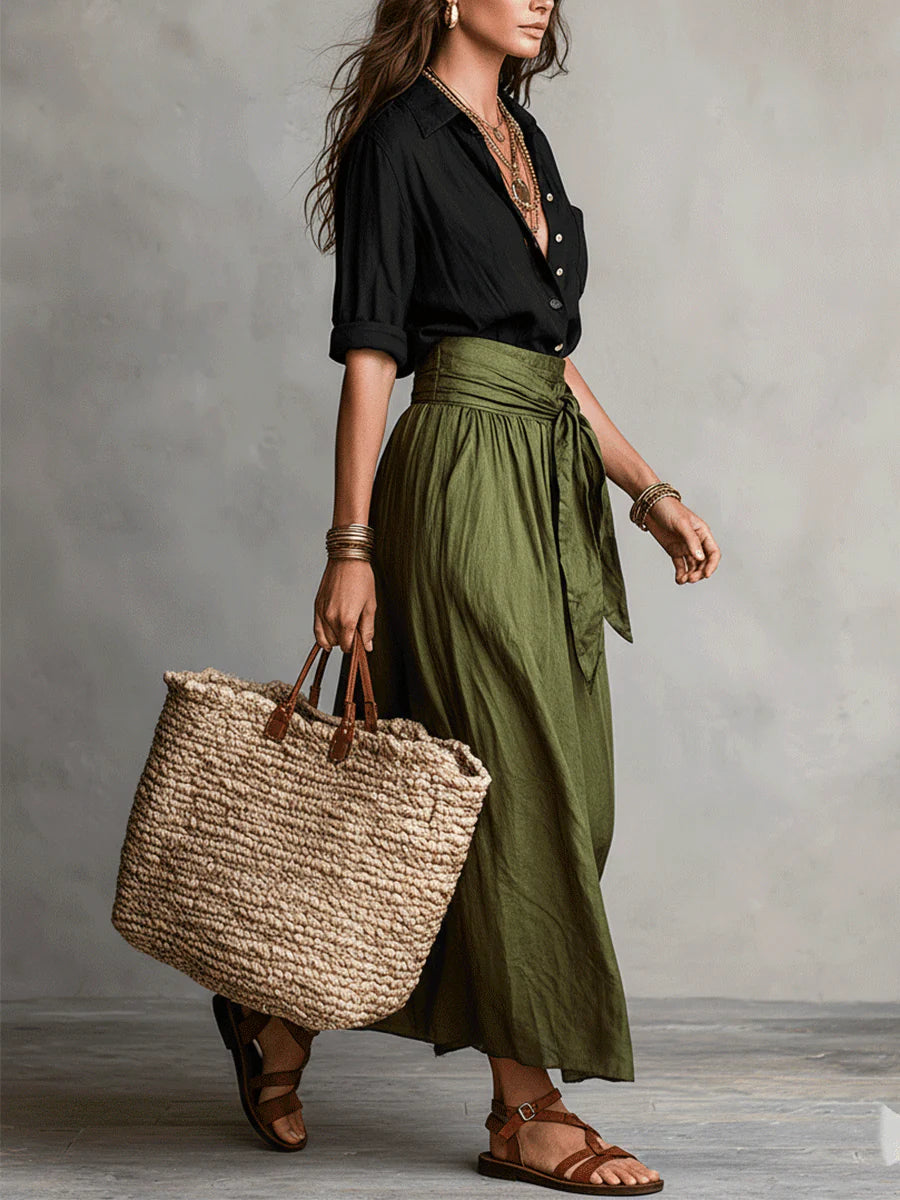 CELIA | SHIRT AND LONG SKIRT SET