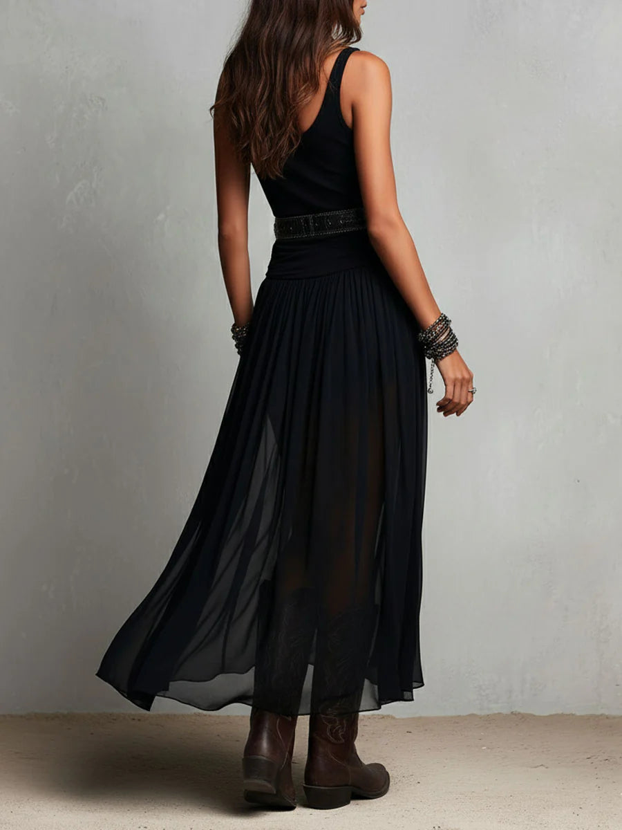 HOLLY | BLACK TOP & TULLE MAXI SKIRT
