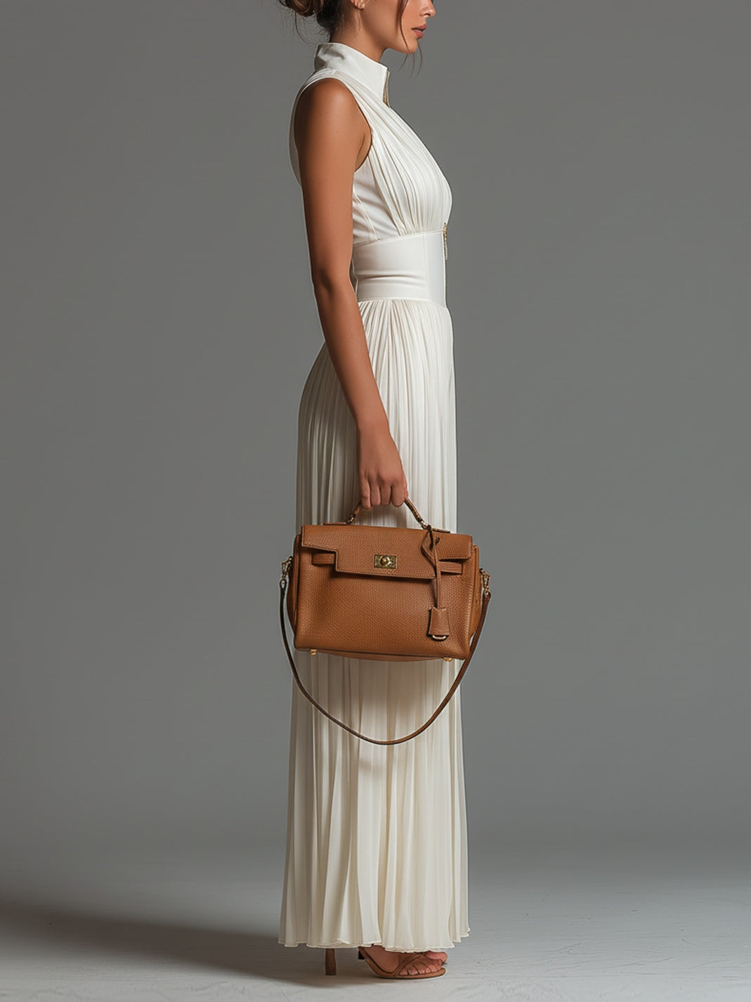 TAMSIN | WHITE SLEEVELESS CHIFFON ZIP JUMPSUIT