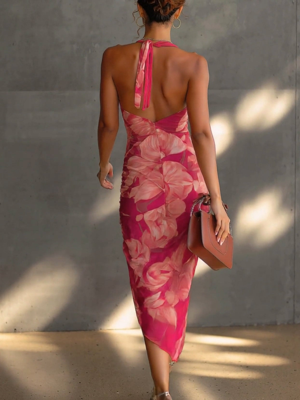 TESSA | FUCHSIA FLORAL BODYCON DRESS