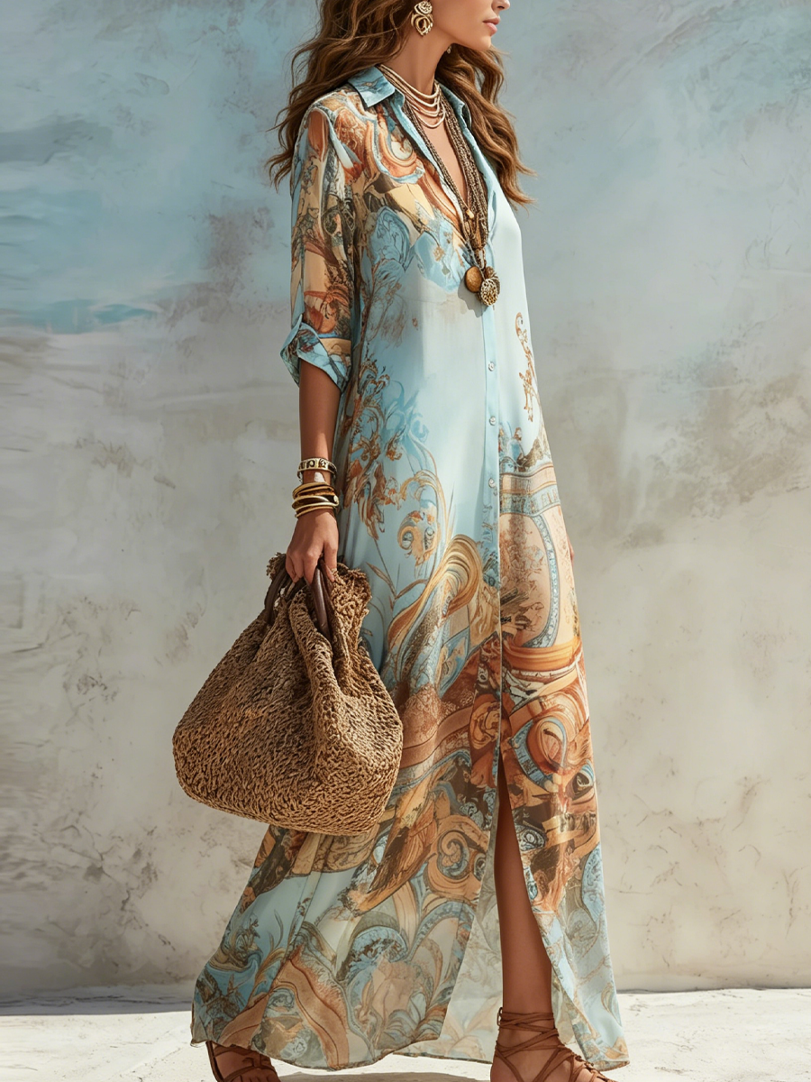 LYRA | BLUE FLORAL MAXI DRESS