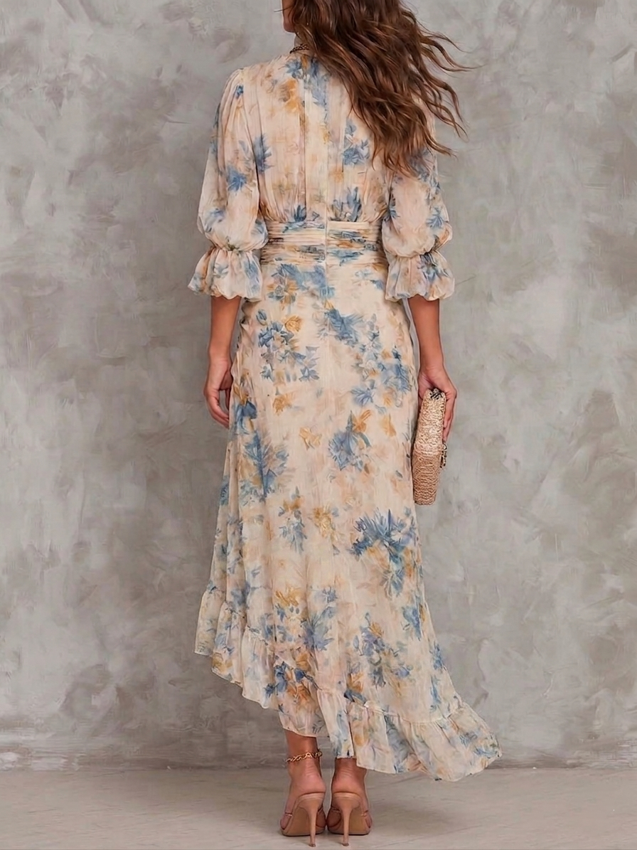 MAYA | FLORAL CHIFFON MAXI DRESS