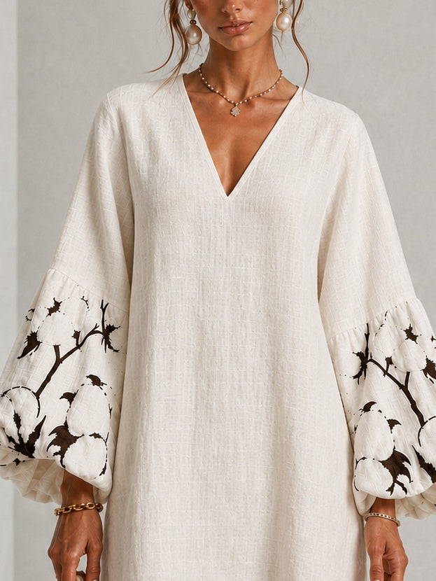 CAROLINA | PRINTED BALLOON SLEEVE MINI DRESS