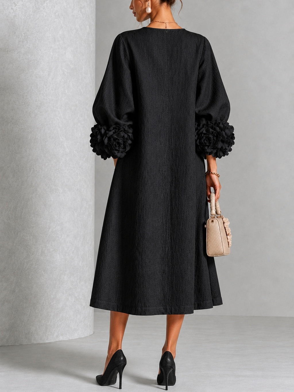 CAMILA | FLORAL CUFF BUTTON MIDI DRESS