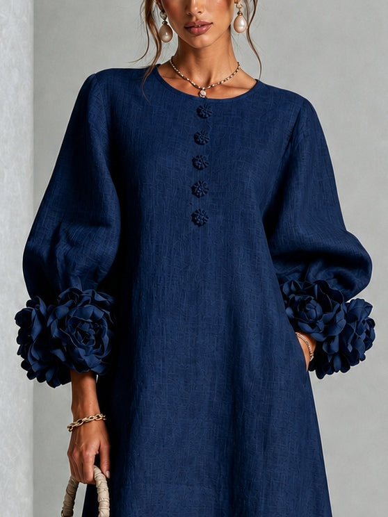 AURORA | RUFFLED CUFF MIDI DRESS