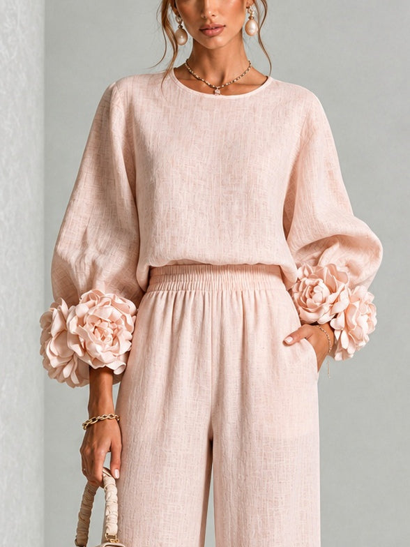 BRUNA | PUFF SLEEVE BLOUSE & TROUSERS SET