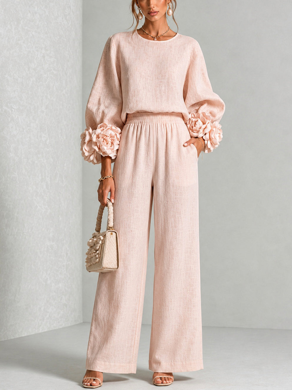BRUNA | PUFF SLEEVE BLOUSE & TROUSERS SET