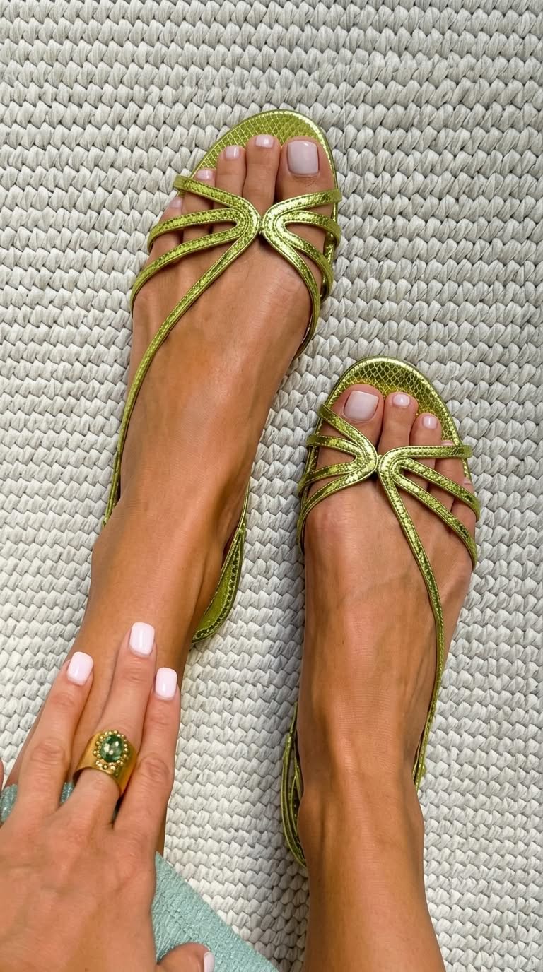 MABEL | METALLIC STRAP SANDALS