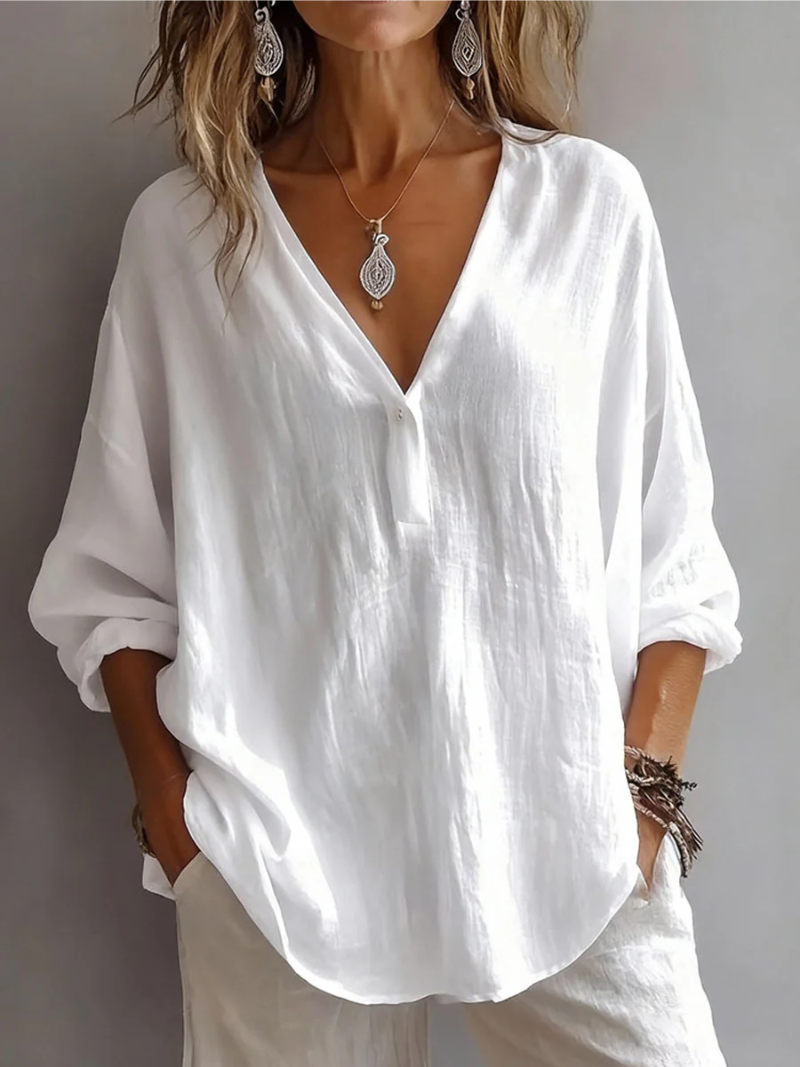 SANDRA | LONG SLEEVE V-NECK BLOUSE