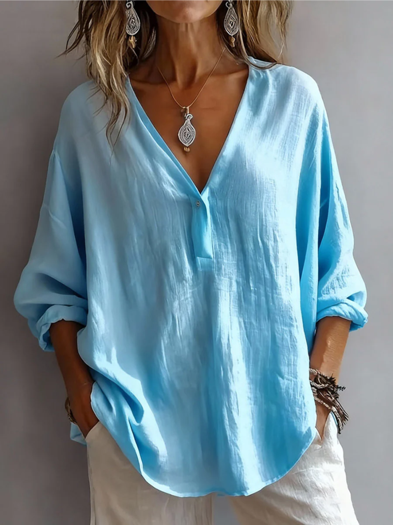 SANDRA | LONG SLEEVE V-NECK BLOUSE