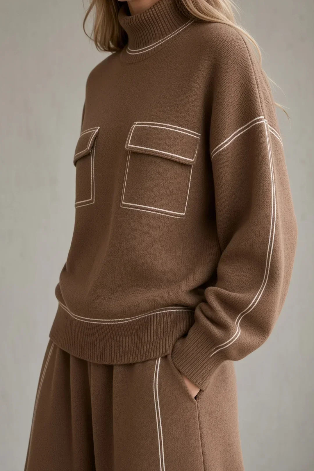 MARLI | SWEATER AND SKIRT SET WITH ROLL NECK