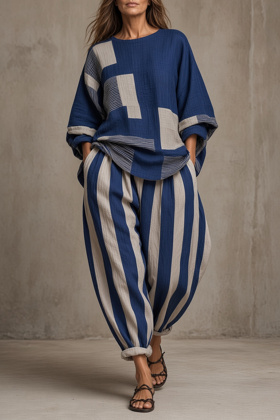 CARLA | PATCHWORK BLOUSE AND TROUSERS SET