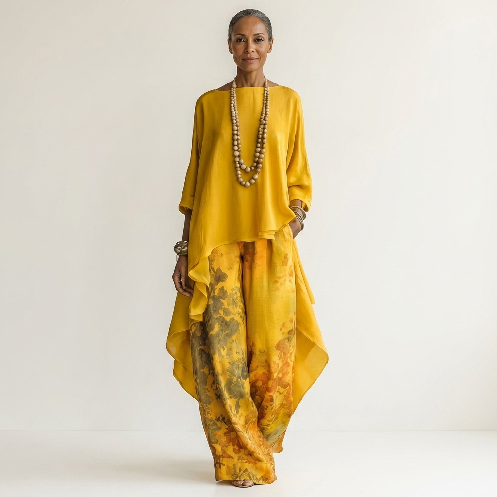 CARIOLA | ASYMMETRICAL COTTON-SILK SET