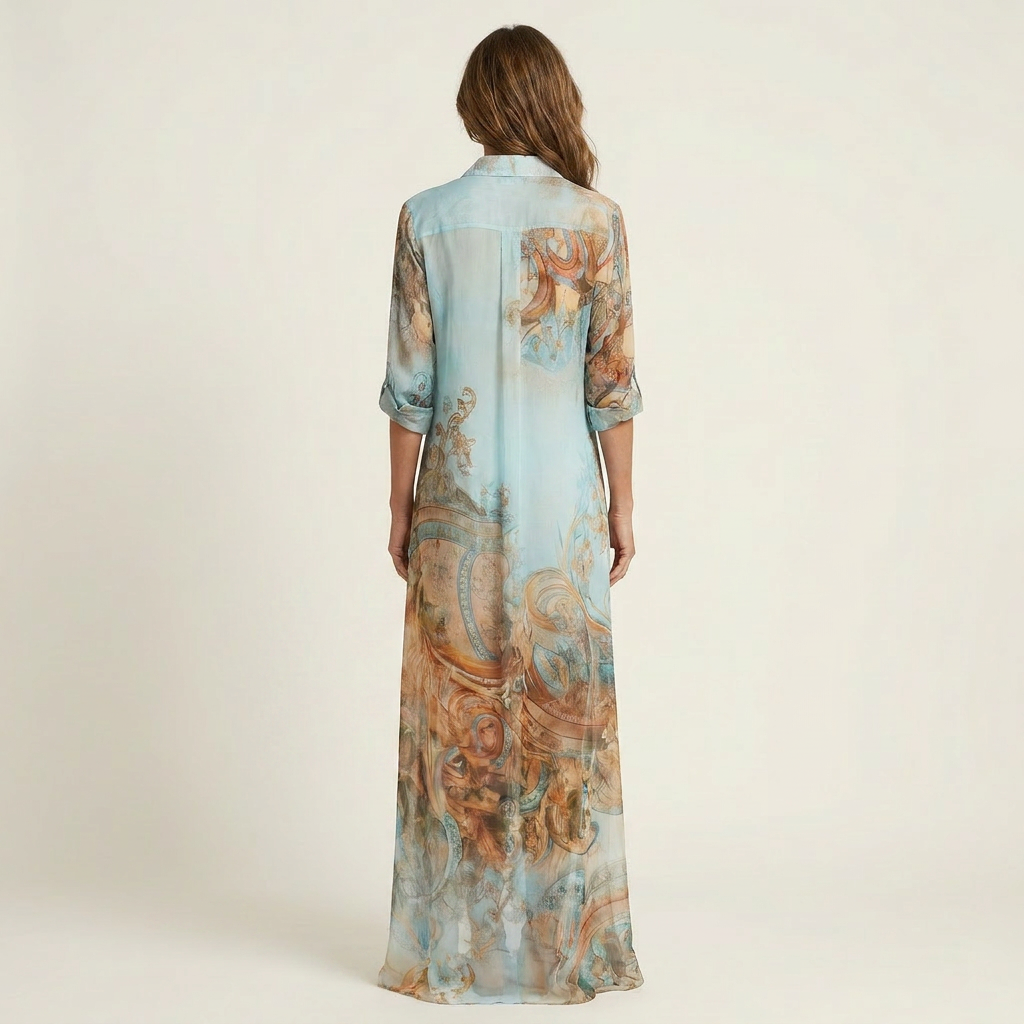 ALICELEON | MAXI SILK SHIRT DRESS