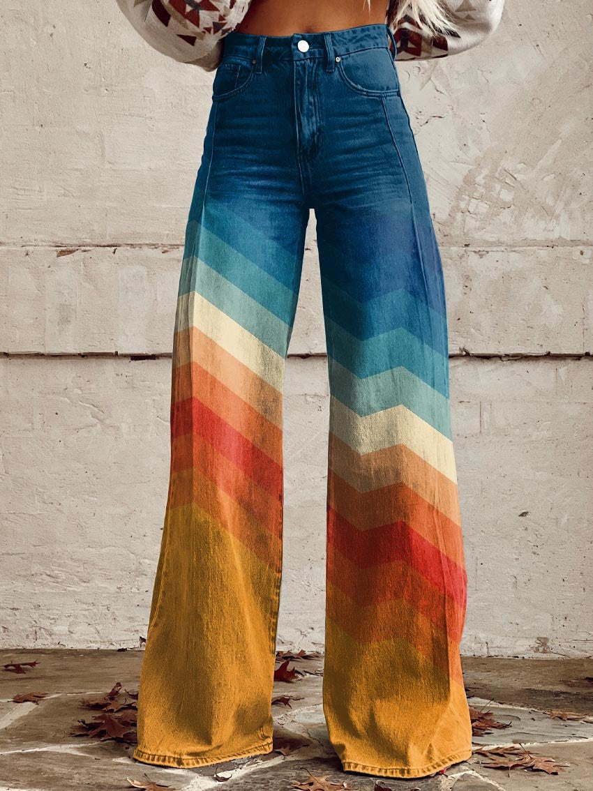 LÉA | ELEGANT RETRO ZIGZAG JEANS