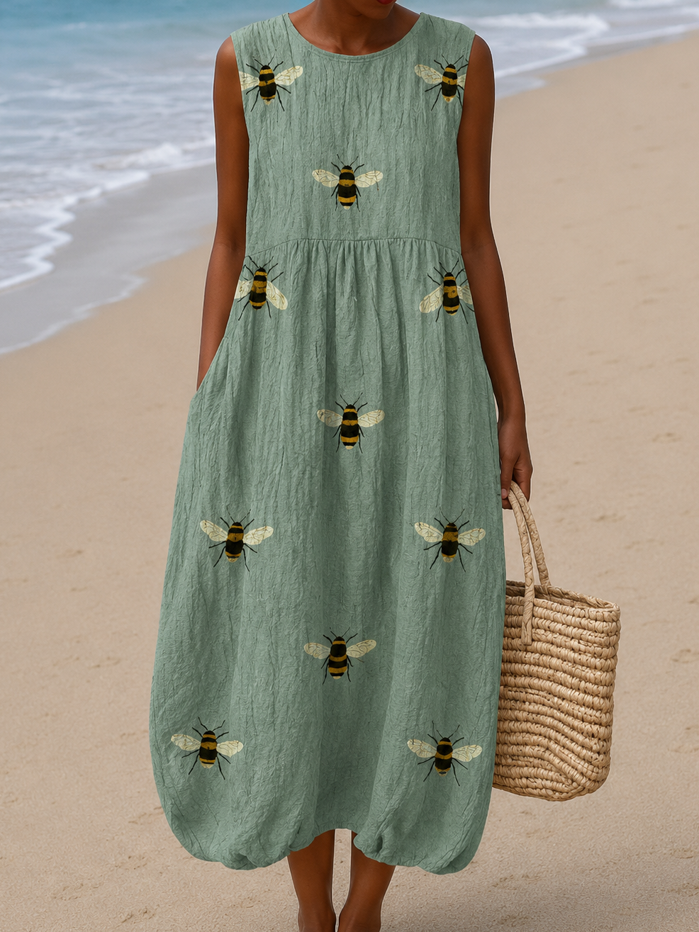 CLOTHILDE | BEE PRINT MIDI DRESS