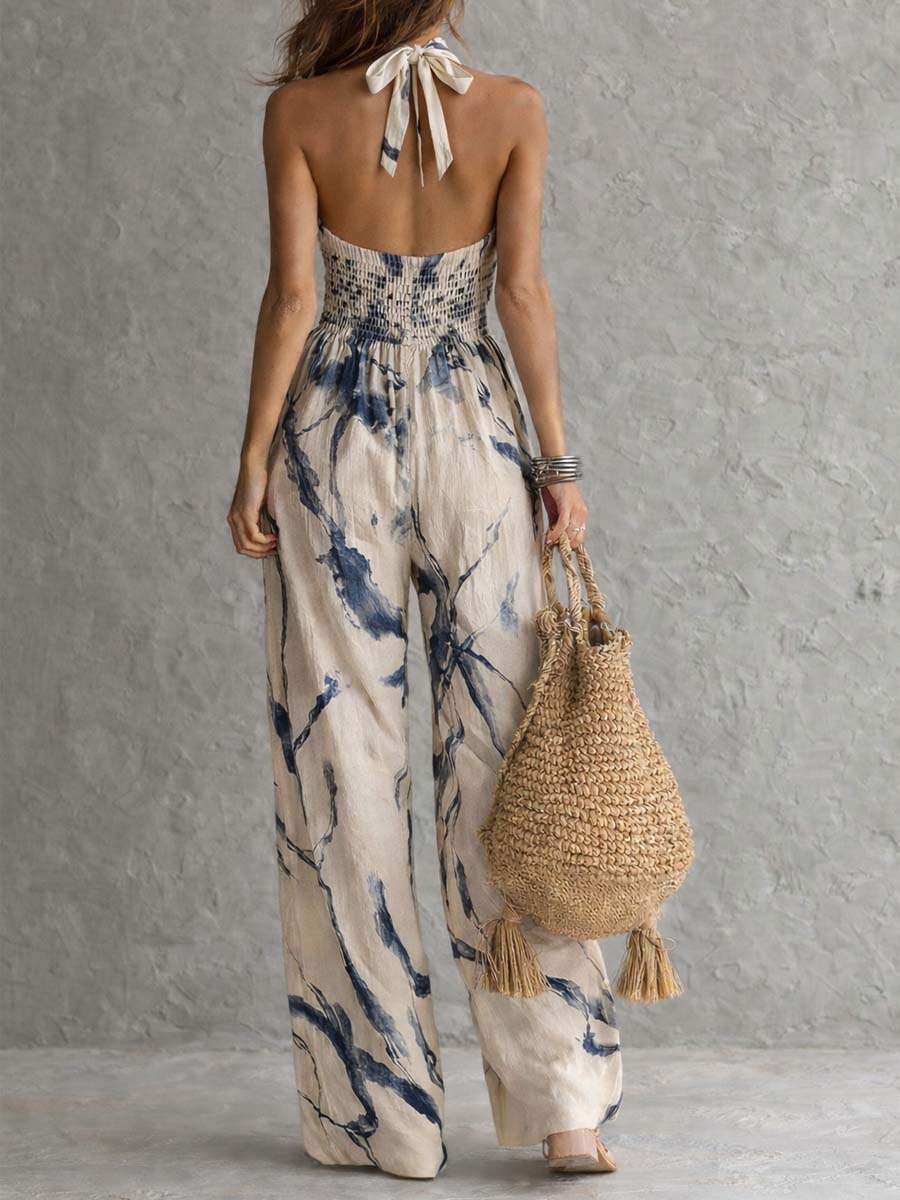 KATE | INK PRINT HALTER JUMPSUIT