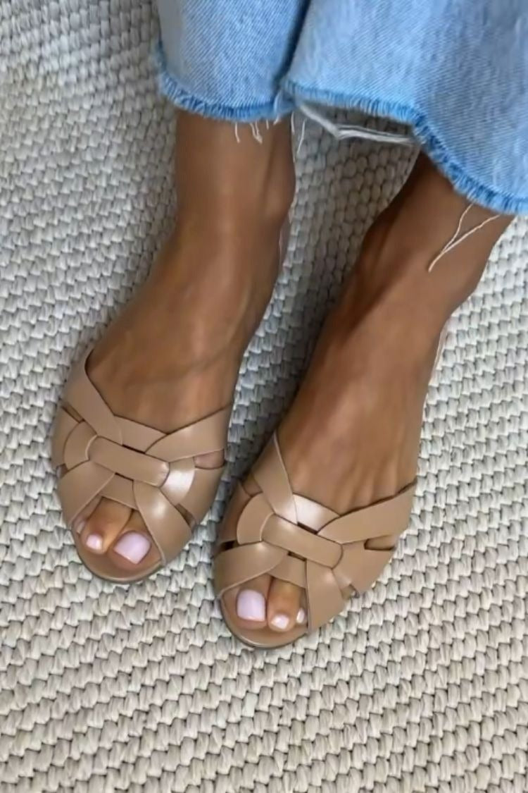 SERAFINA | NATURAL WOVEN SANDALS