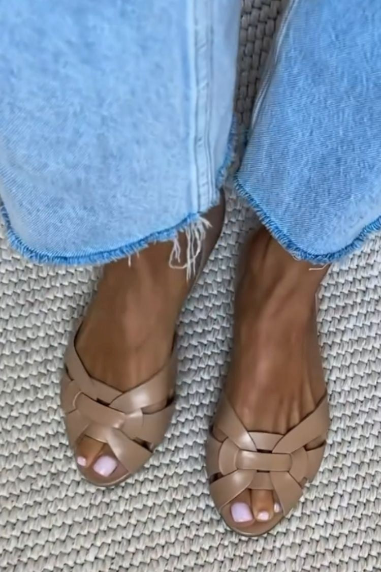 SERAFINA | NATURAL WOVEN SANDALS