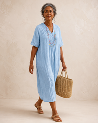 JADE | TEXTURED MAXI DRESS WITH LOOSE FIT