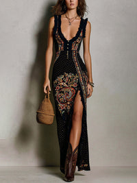 MARLEY | BOHEMIAN PRINT DEEP V-NECK DRESS