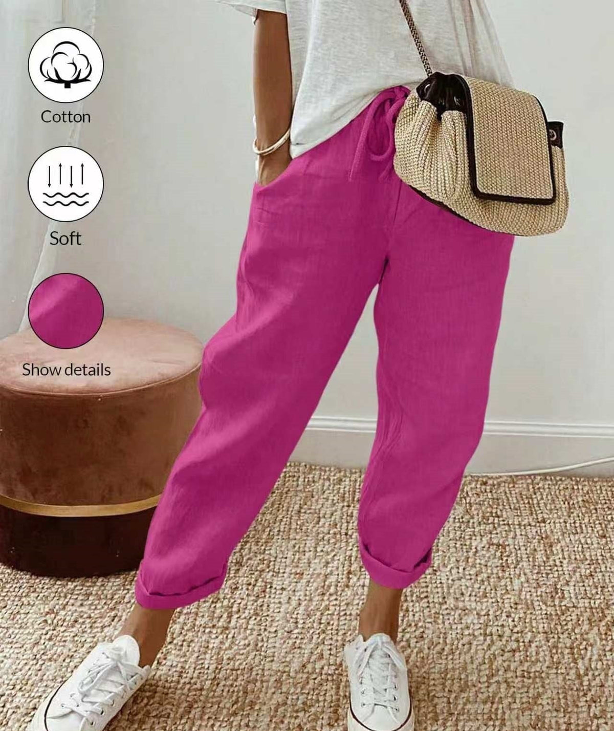 HINE | COTTON LINEN RELAXED TROUSERS