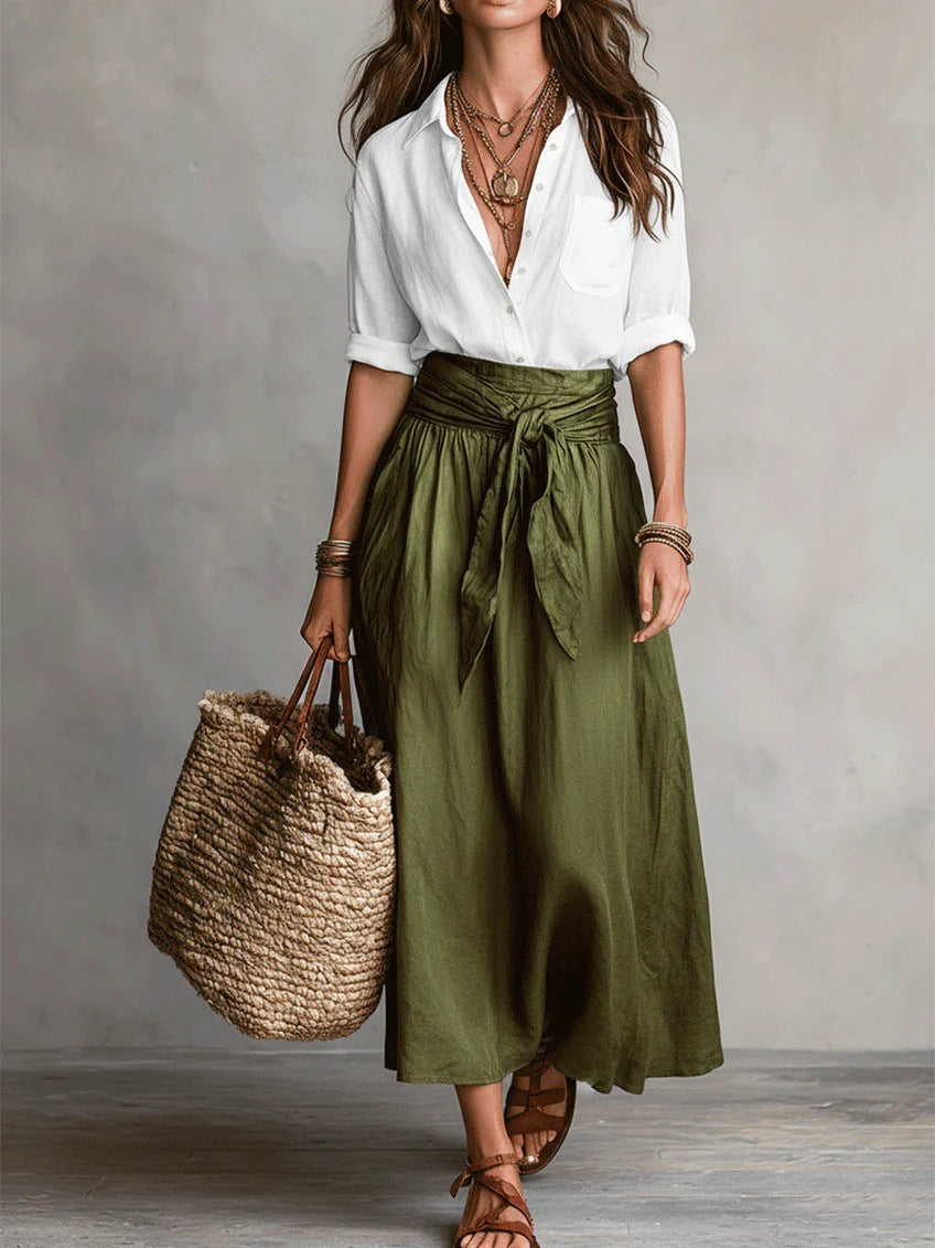 CELIA | SHIRT AND LONG SKIRT SET