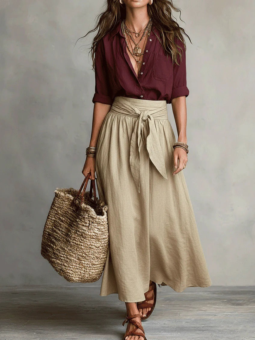 CELIA | SHIRT AND LONG SKIRT SET
