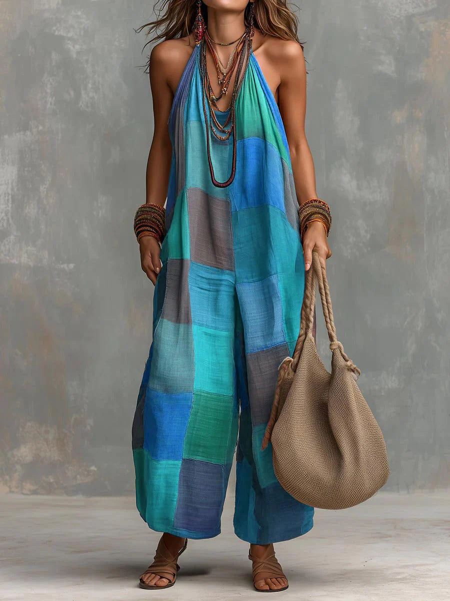 EVA | BOHO HALTER NECK JUMPSUIT