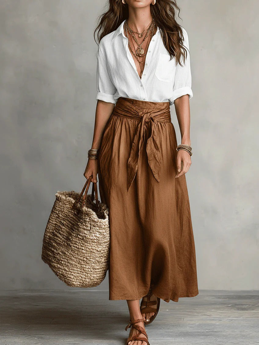 CELIA | SHIRT AND LONG SKIRT SET