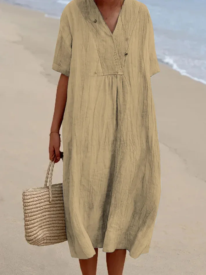 JADE | TEXTURED MAXI DRESS WITH LOOSE FIT